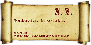 Moskovics Nikoletta névjegykártya
