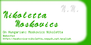 nikoletta moskovics business card